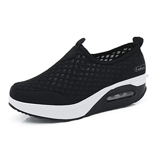 Zapatillas De Deporte Zapatos Respirado Ligero Malla Talla 35-42 Mujeres Deporte Running Zapatillas Sacudir Casual Zapatos Height-Increasing Sneaker