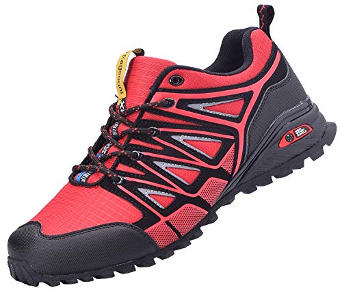 Zapatillas de Deportes Hombre Mujer Running Zapatos para Correr Calzado Deportivos Aire Libre Ligero Gimnasio Sneakers - Rojo - 41 EU
