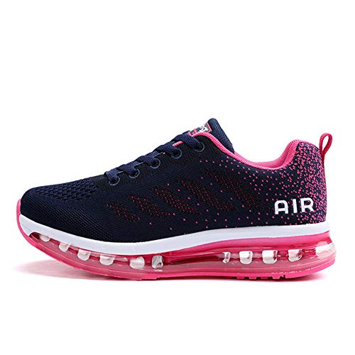 Zapatillas de Deportes Hombre Mujer Zapatos Deportivos Aire Libre para Correr Calzado Sneakers Gimnasio Casual(833-Rose42)