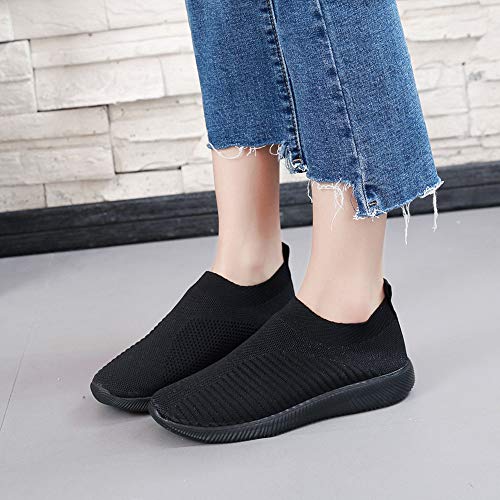 Zapatillas de Deportivos de Running para Mujer Casual en Suelas Cómodas Slip on Zapatos Deportivos para Correr al Aire Libre Calcetines Zapatos 36-41 riou
