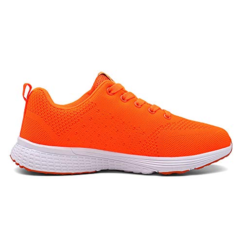 Zapatillas de Deportivos de Running para Mujer Gimnasia Ligero Sneakers Brillante Naranja 36
