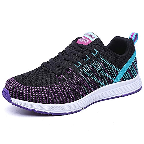 Zapatillas de Deportivos de Running para Mujer Gimnasia Ligero Sneakers Morado 38