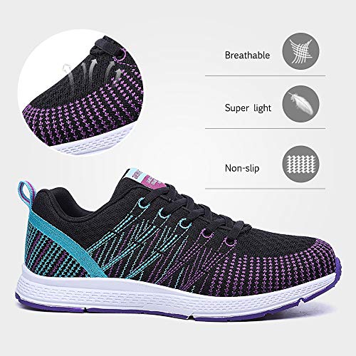 Zapatillas de Deportivos de Running para Mujer Gimnasia Ligero Sneakers Morado 40