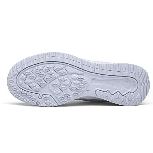 Zapatillas de Deportivos de Running para Mujer Gimnasia Ligero Sneakers Negro Azul Gris Blanco 35-40 Blanco 37