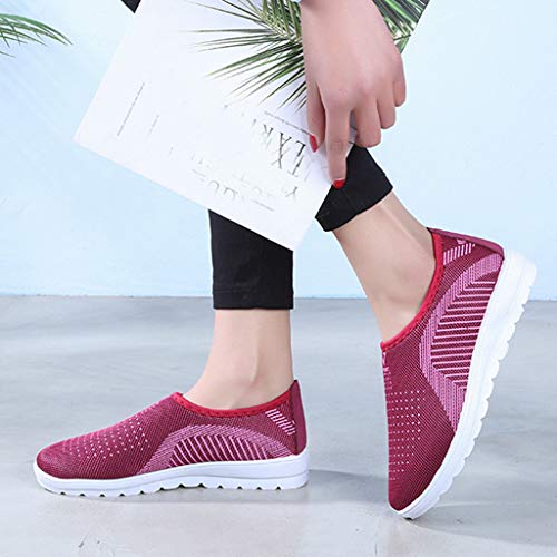 Zapatillas de Deportivos de Running para Mujer Gimnasia Ligero Sneakers Zapatos Casuales Transpirables de Fondo Plano Deporte Zapatos Perezosos Comodas riou