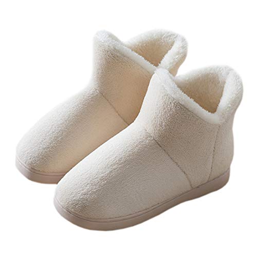 Zapatillas de Estar por casa de Mujer Pantuflas Hombre Bootie Cerradas Invierno Interior Antideslizante Suaves Peluche Botas