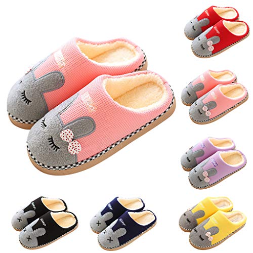 Zapatillas De Estar por Casa Mujer Invierno Unisex-Adulto Zapatillas con Forro De Felpa Suela Dura-CóModas Dibujos Animados Gato Antideslizante CáLido Interior Dormitorio Zapatos De Piso para Hombre