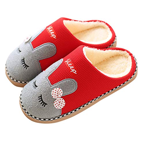 Zapatillas De Estar por Casa Mujer Invierno Unisex-Adulto Zapatillas con Forro De Felpa Suela Dura-CóModas Dibujos Animados Gato Antideslizante CáLido Interior Dormitorio Zapatos De Piso para Hombre