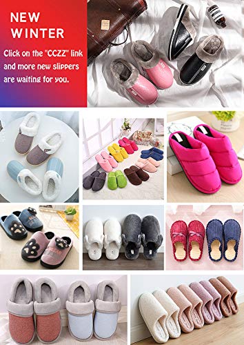 Zapatillas de Estar por casa para Mujer Impermeables de PU Pantuflas Térmicos de Invierno Suave Algodón Casa Zapatos Cómodo Y Antideslizante