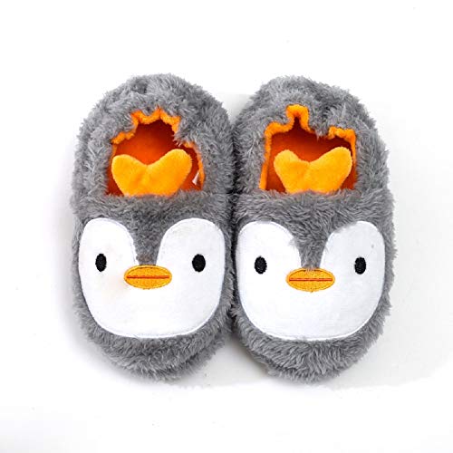 Zapatillas de Estar por Casa para Niñas Niños Invierno Animales Pantuflas Cerradas Pingüino 27 28