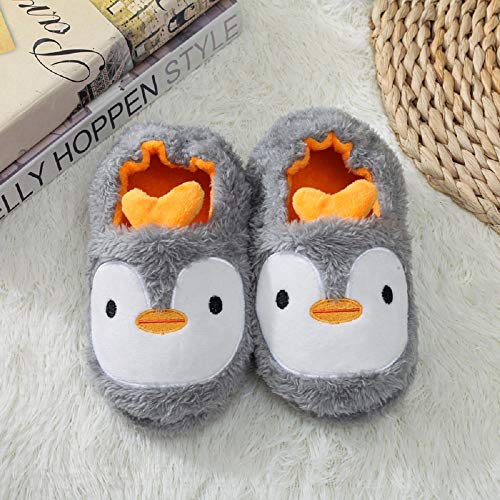 Zapatillas de Estar por Casa para Niñas Niños Invierno Animales Pantuflas Cerradas Pingüino 27 28