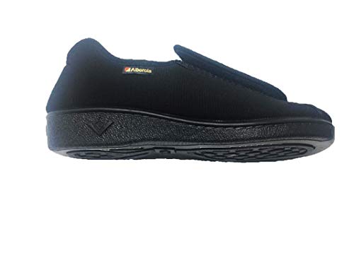 Zapatillas de Estar por Casa/Extra Ancha/Téxtil/Color Negro/Especial Pies con Vendaje/Ancho Especial/Hombre/Mujer/Talla 44