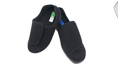 Zapatillas de Estar por Casa/Extra Ancha/Téxtil/Color Negro/Especial Pies con Vendaje/Ancho Especial/Hombre/Mujer/Talla 44