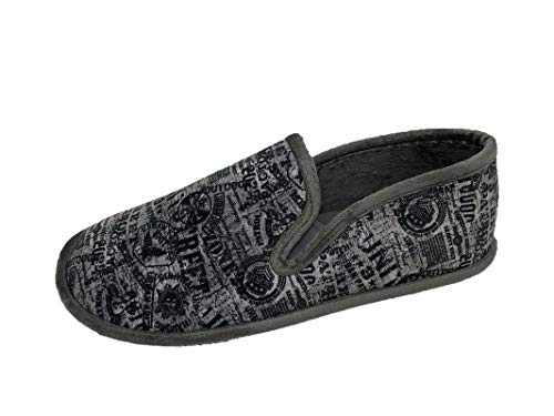 Zapatillas de Estar por casa/Hombre/Biorelax/Cerradas de Talón/Color Gris Estampado/Empeine Suapel/Cámara de Aire/Talón Acolchado/Suela Goma/Talla 43