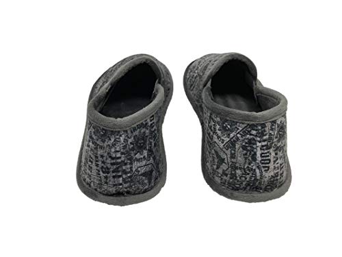 Zapatillas de Estar por casa/Hombre/Biorelax/Cerradas de Talón/Color Gris Estampado/Empeine Suapel/Cámara de Aire/Talón Acolchado/Suela Goma/Talla 43