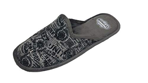 Zapatillas de Estar por casa/Hombre/Biorelax/Gris/Empeine Suapel/Cámara de Aire/Talón Acolchado/Empeine Suapel/Suela Goma/Talla 42