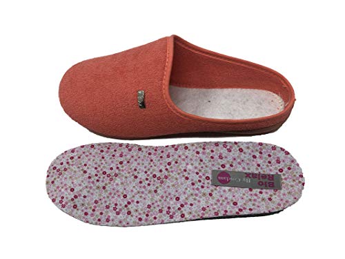 Zapatillas de Estar por casa/Mujer/Biorelax/Apto Plantilla ortopedica/Plantilla Extraible/Empeine :Algodón Rizo/Coral/Talla 38