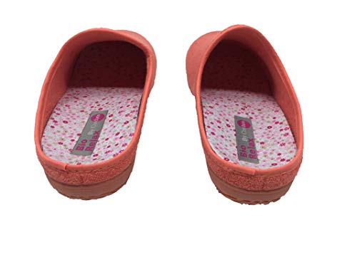 Zapatillas de Estar por casa/Mujer/Biorelax/Apto Plantilla ortopedica/Plantilla Extraible/Empeine :Algodón Rizo/Coral/Talla 38