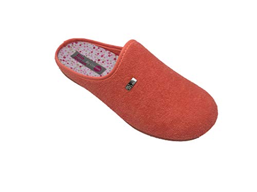 Zapatillas de Estar por casa/Mujer/Biorelax/Apto Plantilla ortopedica/Plantilla Extraible/Empeine :Algodón Rizo/Coral/Talla 41