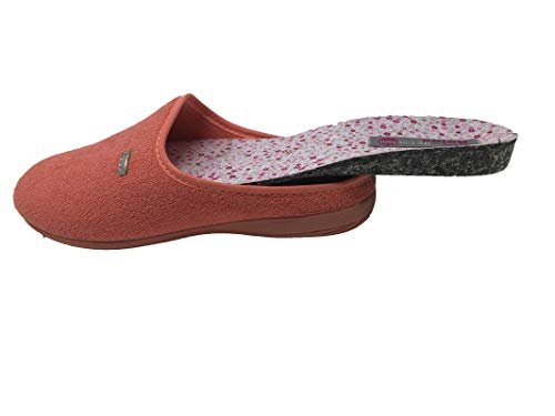 Zapatillas de Estar por casa/Mujer/Biorelax/Apto Plantilla ortopedica/Plantilla Extraible/Empeine :Algodón Rizo/Coral/Talla 42