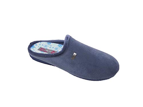 Zapatillas de Estar por casa/Mujer/Biorelax/Apto Plantilla ortopedica/Plantilla Extraible/Empeine :Suapel/Color Azul Azafata/Talla 40