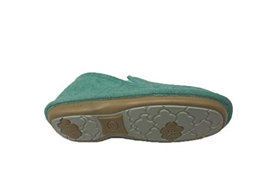 Zapatillas de Estar por casa/Mujer/Biorelax/Primavera-Verano/Talón Cerrado/Algodón Rizo/Suela: Goma/Talón Acolchado/Color Aguamar/Talla 37