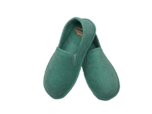 Zapatillas de Estar por casa/Mujer/Biorelax/Primavera-Verano/Talón Cerrado/Algodón Rizo/Suela: Goma/Talón Acolchado/Color Aguamar/Talla 37