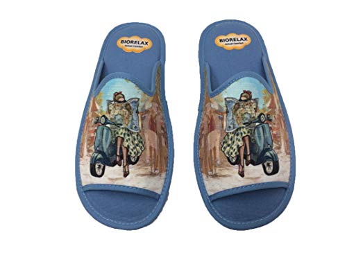 Zapatillas de Estar por casa/Mujer/Biorelax/Primavera/Verano/Multicolor/Puntera Abierta/con Cámara de Aire/Talla 38