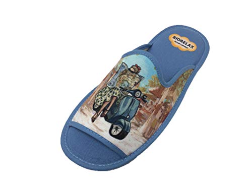 Zapatillas de Estar por casa/Mujer/Biorelax/Primavera/Verano/Multicolor/Puntera Abierta/con Cámara de Aire/Talla 38