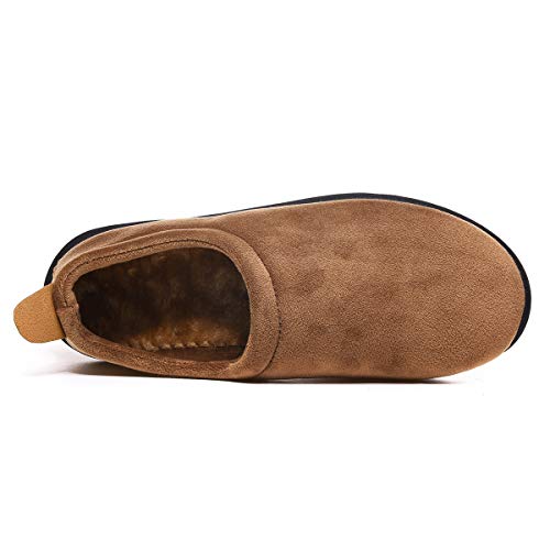 Zapatillas de Invierno Mujer Hombre Pantuflas de algodón con Memoria Zapatillas de Estar Al Aire Libre Forro cálido Pantuflas Mocasín Estilo,Marrón,39 EU