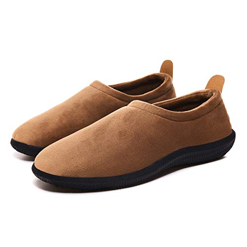 Zapatillas de Invierno Mujer Hombre Pantuflas de algodón con Memoria Zapatillas de Estar Al Aire Libre Forro cálido Pantuflas Mocasín Estilo,Marrón,39 EU