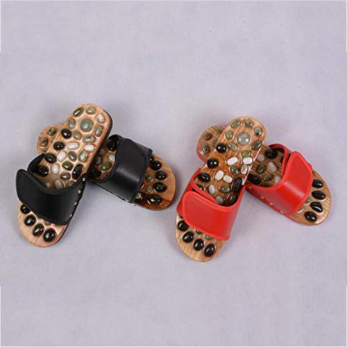 Zapatillas de Masaje de acupresión de Piedra de ágata de Piedra de ágata de adoquin Natural, Sandalias de reflexología terapéutica Masaje de acupresión de pies Alivio para el Dolor