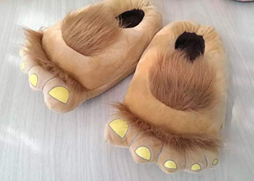 Zapatillas de Pieles Bigfoot Furry Monster para Hombre, cómodas Zapatillas de pie Hobbit cálidas para Adultos