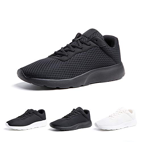 Zapatillas de Running Hombre Mujer Deportivas Casual Gimnasio Zapatos Ligero Transpirable Sneakers Negro 41 EU