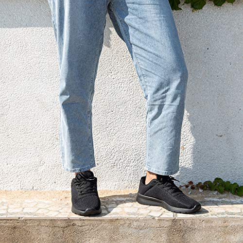 Zapatillas de Running Hombre Mujer Deportivas Casual Gimnasio Zapatos Ligero Transpirable Sneakers Negro 41 EU