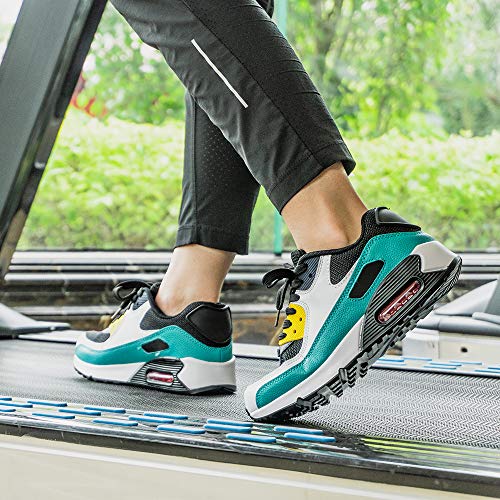 Zapatillas de Running para Hombre Mujer Ligero Correr Air Atléticos Sneakers Comodos Fitness Deportes Calzado Verde 38