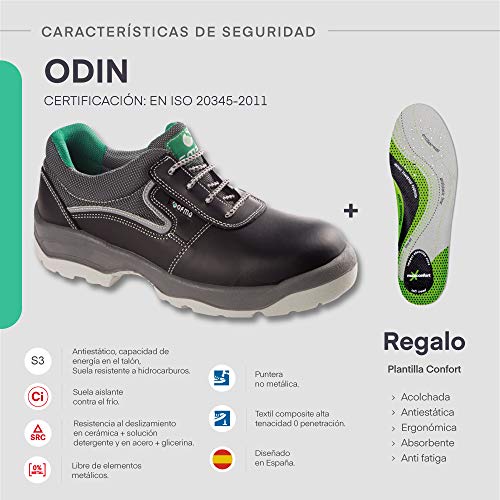 Zapatillas de Seguridad hidrofugada Resistente al Agua para Hombre y Mujer/Zapato Trabajo Comodos con Puntera Reforzada en Fibra de Vidrio (no Acero) Calzado Laboral Antideslizantes (Numeric_45)