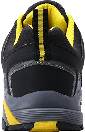 Zapatillas de Seguridad Hombre, LM-18 Zapatos de Seguridad Antideslizantes con Punta de Acero Antipinchazos Calzados de Trabajo(42 EU,Negro/Amarillo)