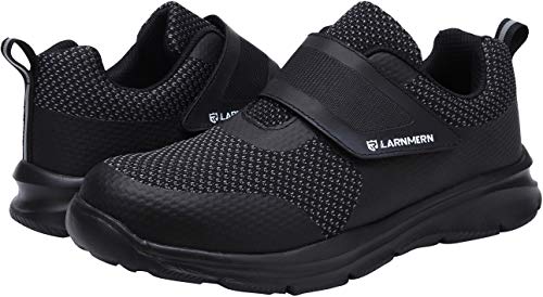 Zapatillas de Seguridad Hombre,LM180121 SBP Zapatos de Trabajo Mujer con Punta de Acero Ultra Liviano Reflectivo Transpirable 42 EU,Triple Negro