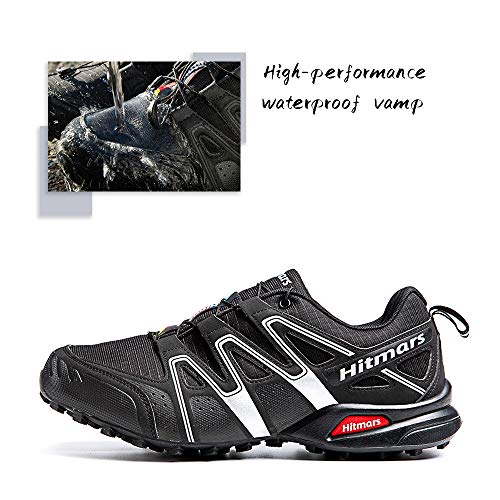 Zapatillas De Trail Running Impermeables para Hombre Mujer Zapatillas Trekking Zapatos Senderismo Deporte Negro Blanco Talla 43