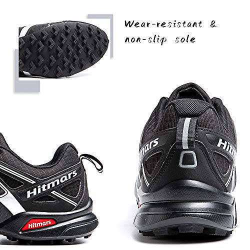 Zapatillas De Trail Running Impermeables para Hombre Mujer Zapatillas Trekking Zapatos Senderismo Deporte Negro Blanco Talla 44