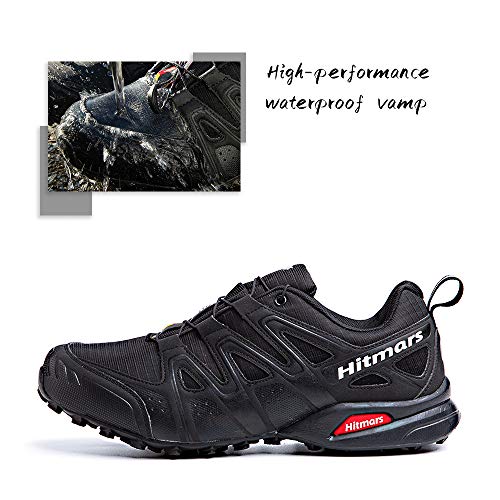 Zapatillas De Trail Running Impermeables para Hombre Mujer Zapatillas Trekking Zapatos Senderismo Deporte Negro Talla 43