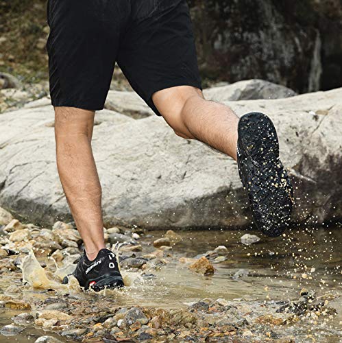 Zapatillas De Trail Running Impermeables para Hombre Mujer Zapatillas Trekking Zapatos Senderismo Deporte Negro Talla 43