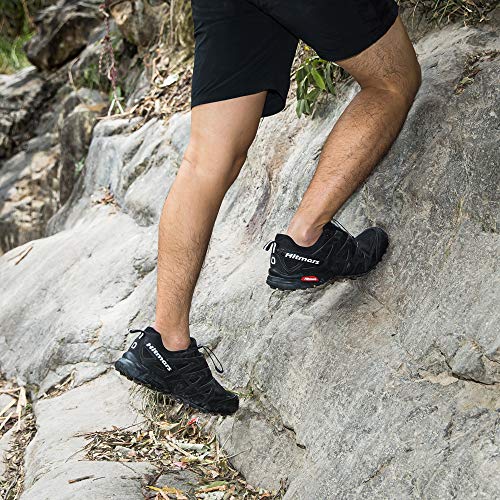 Zapatillas De Trail Running Impermeables para Hombre Mujer Zapatillas Trekking Zapatos Senderismo Deporte Negro Talla 44