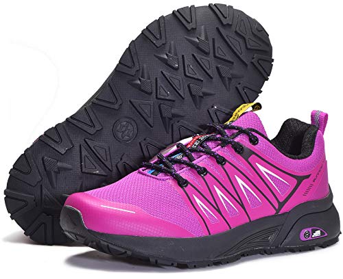 Zapatillas de Trail Running para Hombre Mujer Zapatillas Deporte Zapatos para Correr Gimnasio Sneakers Deportivas - Morado D - 40 EU
