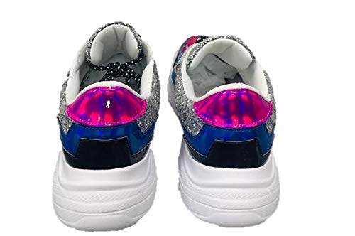Zapatillas deportivas con lentejuelas brillantes para mujer, color Multicolor, talla 39 EU