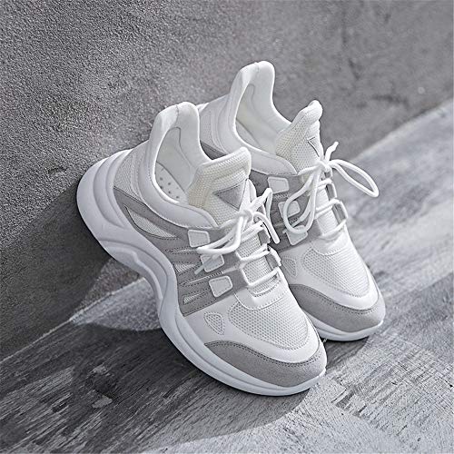 Zapatillas Deportivas de Mujer - Zapatillas Mujer Running Casual Yoga CalzadoMallas Inferiores Gruesas Zapatillas Blancas pequeñas Gris Hembra 37