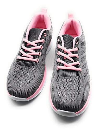 Zapatillas Deportivas Mujer Running Ligero Malla Transpirable con Cordones Zapatillas de Deporte para Mujeres Fitness Correr Atletismo Caminar Andar Gimnasia