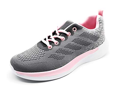 Zapatillas Deportivas Mujer Running Ligero Malla Transpirable con Cordones Zapatillas de Deporte para Mujeres Fitness Correr Atletismo Caminar Andar Gimnasia