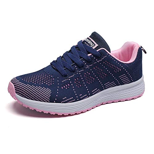 Zapatillas Deportivas Mujer Sneakers Zapatos para Correr para Niña Mujeres Running Zapatos Casuales de Mujer Ligero Respirable Atarse Azul Talla 41